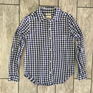 American Eagle Button Down Shirt Checker Blue XS
